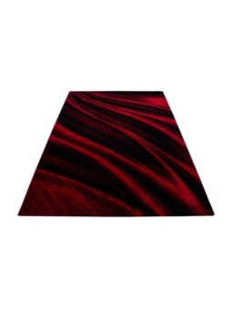 Gebetsteppich Abstrakt Wellen Optik Schwarz Rot Meliert