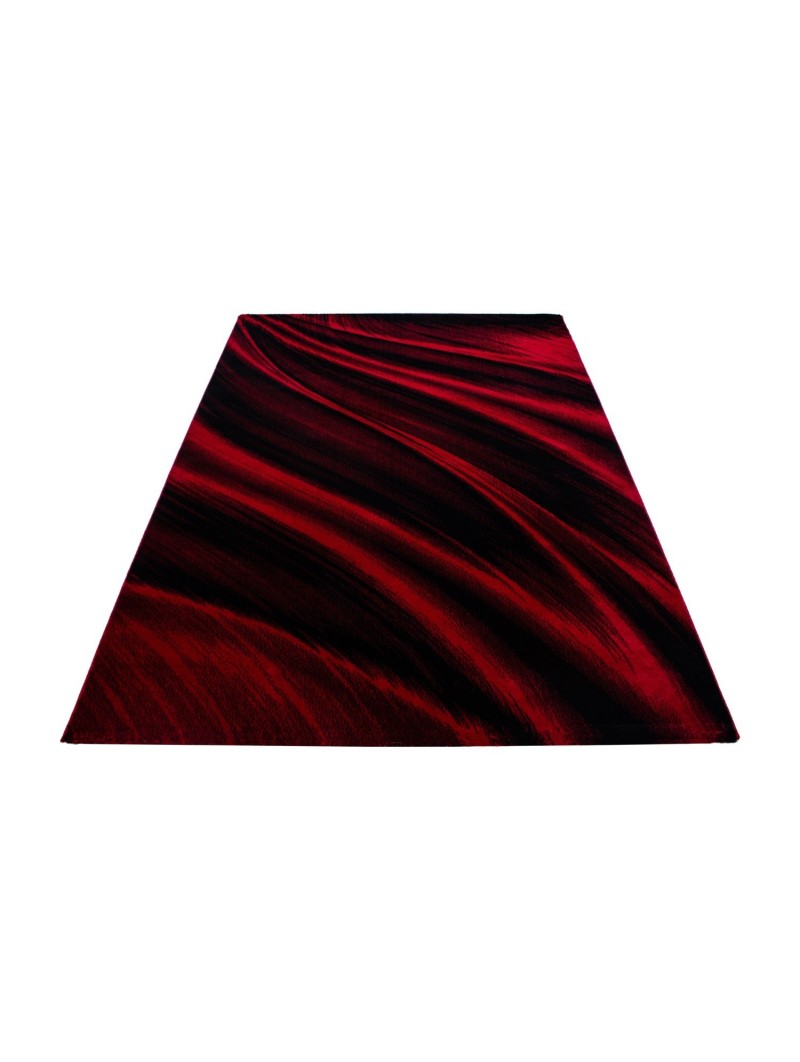 Gebetsteppich Abstrakt Wellen Optik Schwarz Rot Meliert