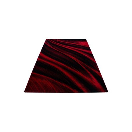 Tapis de prière abstract waves optics noir rouge chiné
