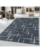 Short-pile carpet, living room carpet, grid design pattern, soft pile grey