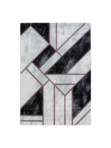 Gebedskleed laagpolig marmer design abstracte lijnen brons