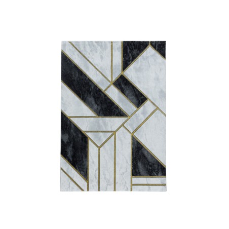 Prayer Rug Short Pile Marble Design Abstract Lines Gold