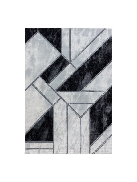 Gebedskleed Laagpolig Marmer Design Abstracte Lijnen Zilver
