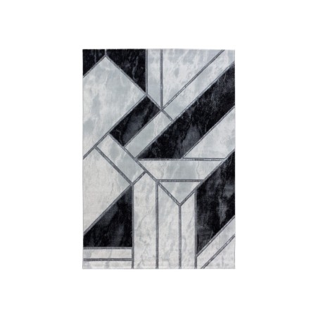 Gebetsteppich Kurzflor Teppich Marmor Design Abstrakt Linien Silber