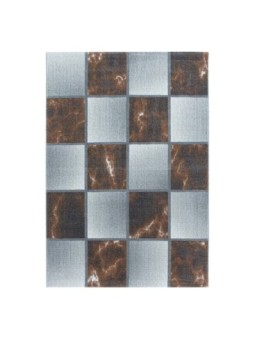 Tappeto da preghiera a pelo corto color terra motivo quadrato marmorizzato morbido