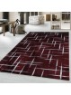 Laagpolig tapijt woonkamer tapijt ontwerp rasterpatroon zachtpolig rood