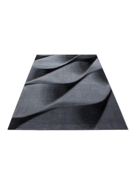 Prayer Rug Living Room Geometric Wave Pattern Gray Black White