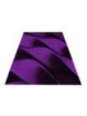 Prayer Rug Living Room Geometric Wave Pattern Black Purple