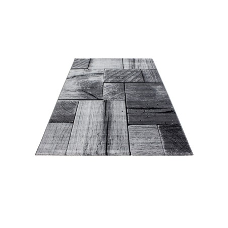 Prayer Rug Living Room Wood Effect Wall Pattern Gray Black