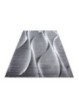 Gebedskleed woonkamer golven houtlook patroon zwart grijs wit