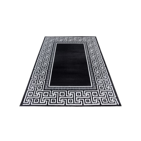 Tappeto da preghiera Bordo ornamentale geometrico in bianco e nero