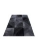 Gebetsteppich Kurzflor Teppich Karo Muster Schwarz Grau Meliert