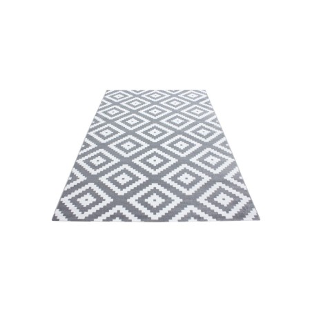 Prayer rug, low-pile rug, Elegance, gray and white