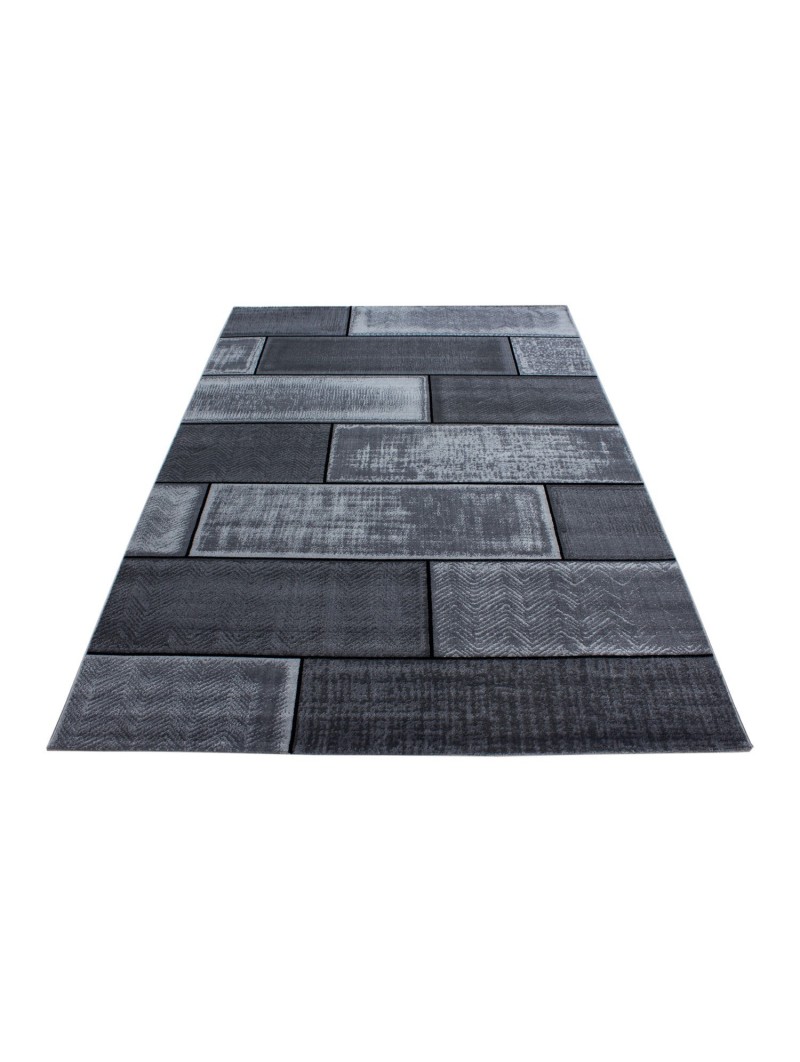 Gebedskleed laagpolig vloerkleed Brick Black Grey