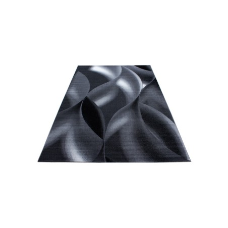 Gebetsteppich Kurzflor Teppich abstrakt schatten Wellenmotiv Schwarz Grau