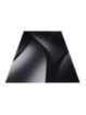 Gebedskleed kortpolig tapijt abstract golven optiek zwart grijs