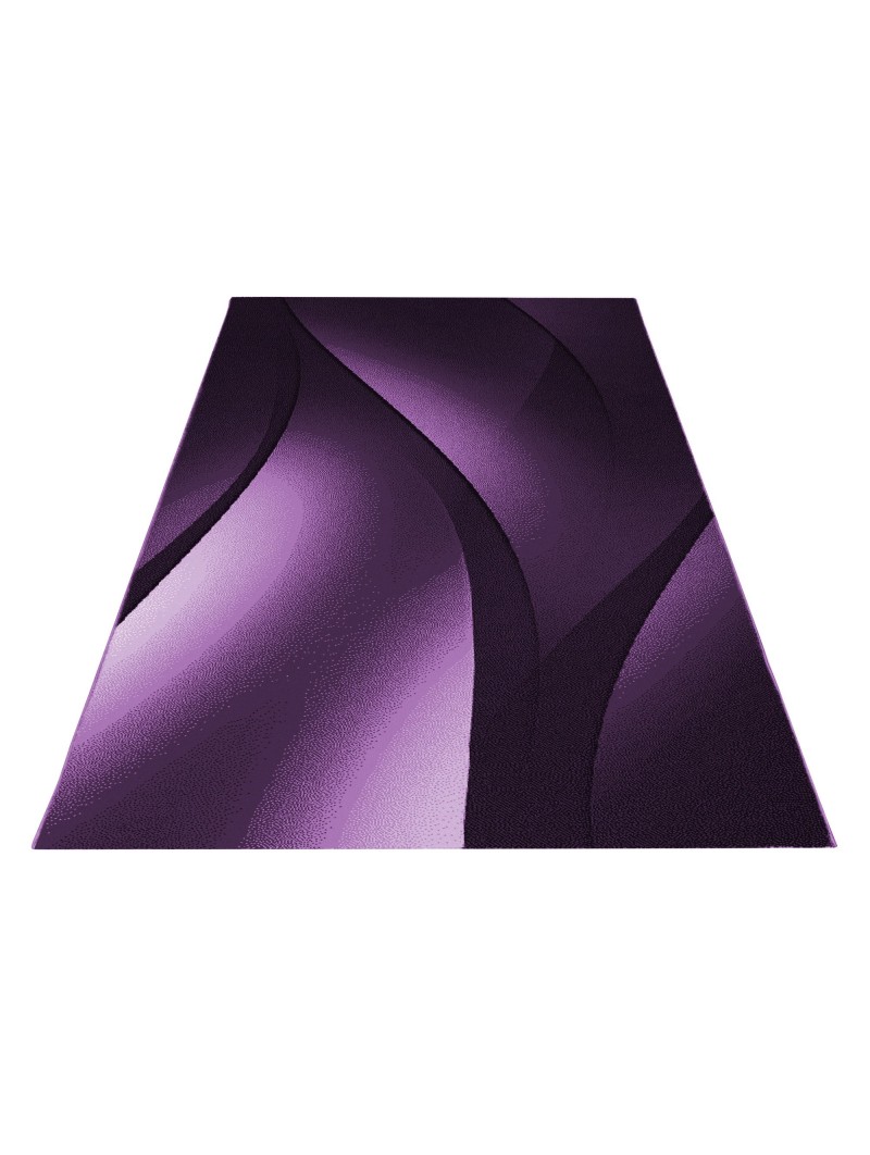 Tapis de prière tapis à poils ras abstract waves optics noir violet blanc