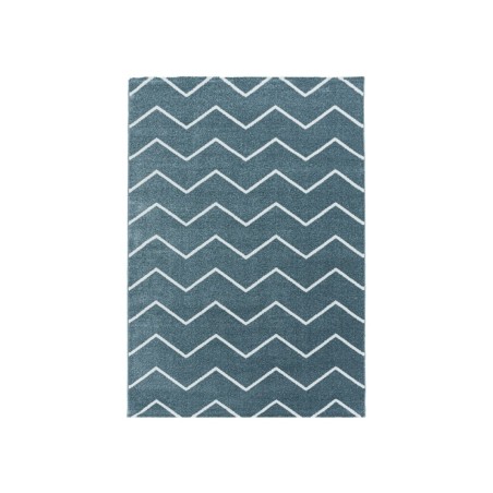 Gebetsteppich Kurzflor Teppich Wellen Linien Design Blau