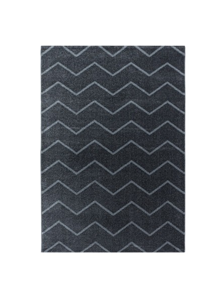 Gebetsteppich Kurzflor Teppich Wellen Linien Design Grau