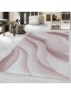 Short-pile carpet, living room carpet, 3-D design pattern, waves, soft pile, pink