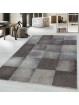 Short-pile carpet, living room carpet, square grid design, brown