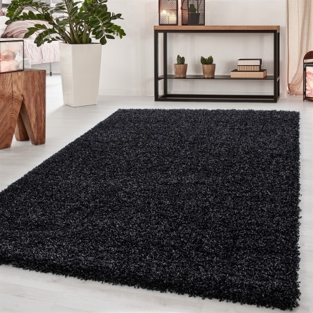 High pile, long pile, living room shaggy carpet, plain colour, pile height 5 cm, anthracite