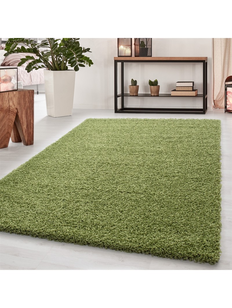 High pile, long pile, living room DREAM Shaggy carpet, plain colour, pile height 5 cm, green