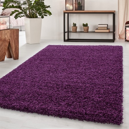 Shaggy hoogpolig woonkamer DREAM Shaggy tapijt effen kleur poolhoogte 5cm paars