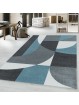 Kurzflor Teppich Wohnzimmerteppich Design Zipcode Muster Abstrakt Blau