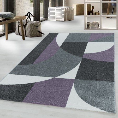 Laagpolig vloerkleed woonkamer vloerkleed ontwerp postcode patroon abstract violet