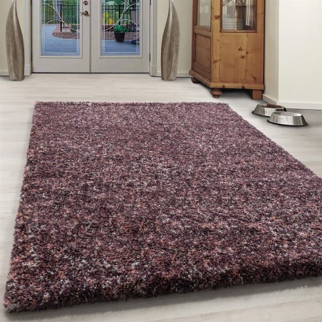 Hoogpolig tapijt hoge kwaliteit hoogpolige woonkamer roze paars taupe crème gemêleerd