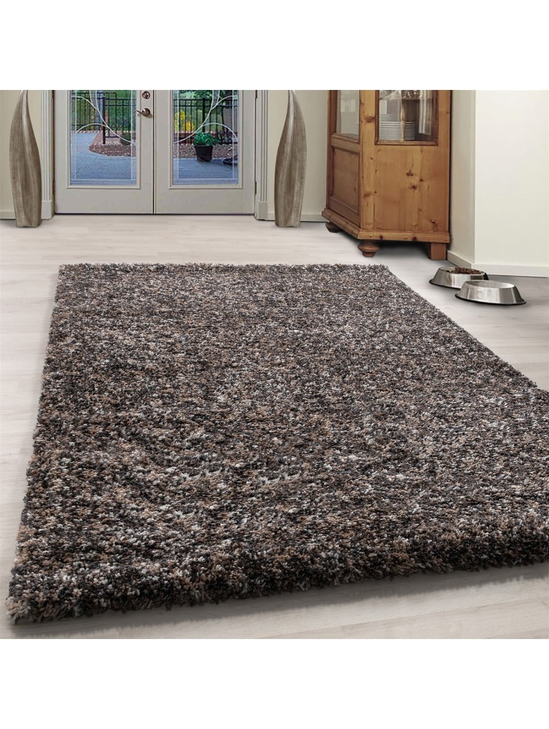 Shaggy carpet high quality high pile living room taupe gray beige cream mottled