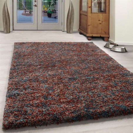 Shaggy carpet, high-quality, high-pile, living room, terra mint beige mottled