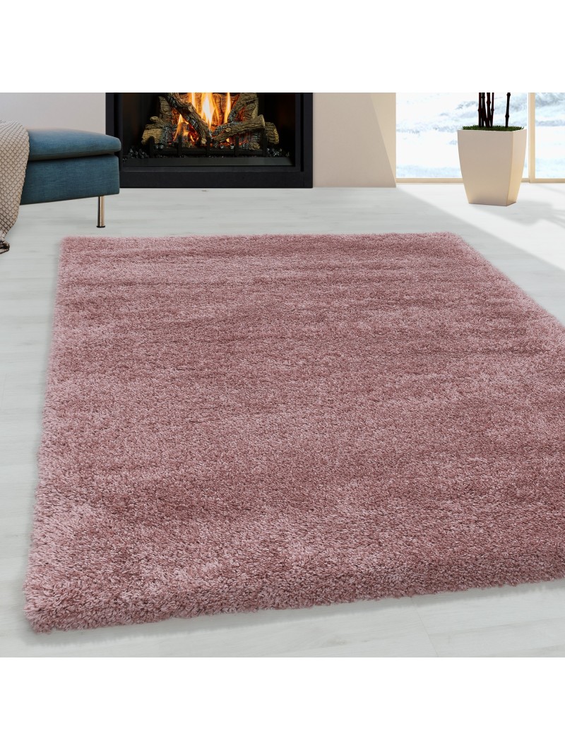Living room rug high pile rug super soft shaggy pile soft color rose