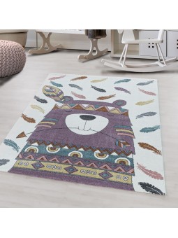 Short-pile children's carpet design Indian bear feather children's room carpet Violet