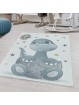 Tapis pour enfants à poils ras design Dino Baby Saurian tapis de chambre d'enfant bleu